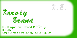 karoly brand business card